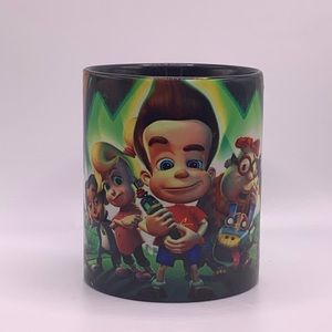 Jimmy nuetron sublimation print mug, Coffee mug black rims.